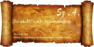 Szakácsi Alexandra névjegykártya