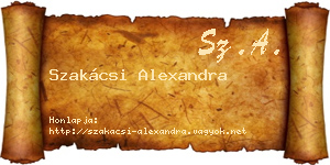 Szakácsi Alexandra névjegykártya